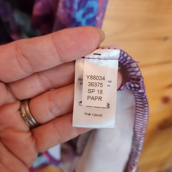 Venus 💜 Animal Floral V Neck Dress A Line Gathered Beaded Ruffle Stretch Medium - Picture 4 of 11